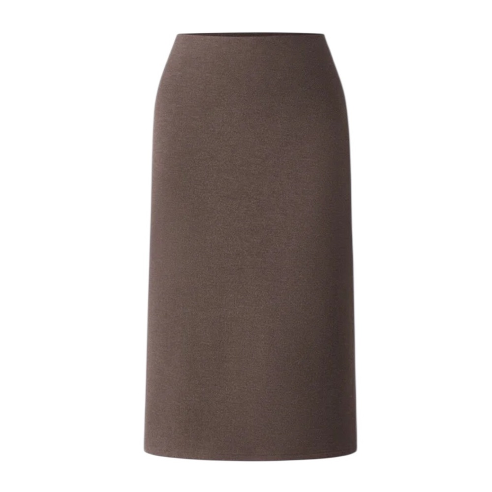 OGL FuzzLuxe Slimming A-line Pull-on Midi Skirt Chocolate Brown Size Large New